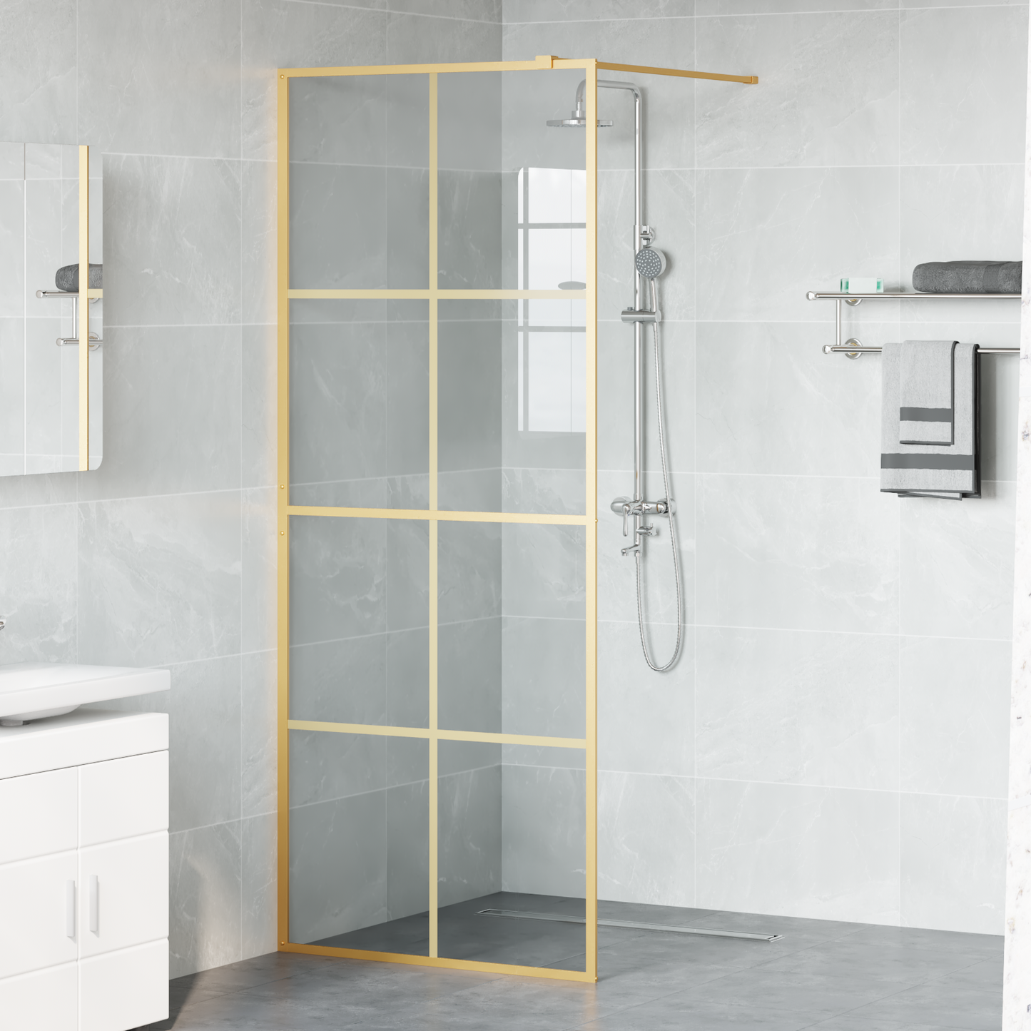 Walk-in zuhanyfal Arany 80 x 195 cm edzett üveg
