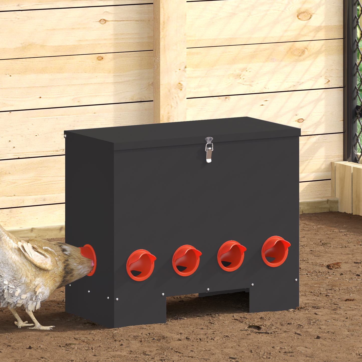 Csirke etető 2 pcs Fekete 60,5 x 29 x 51 cm