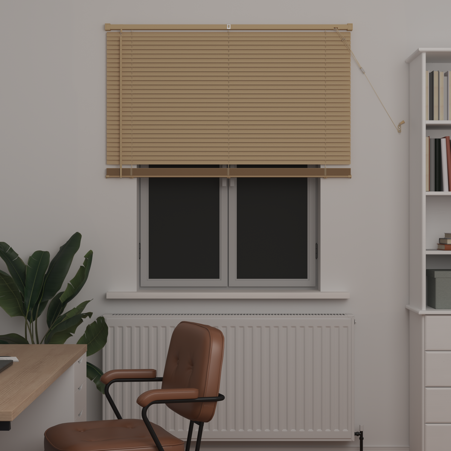 Zsaluzia Világos barna mintával 150 x 120 cm 25 mm PVC