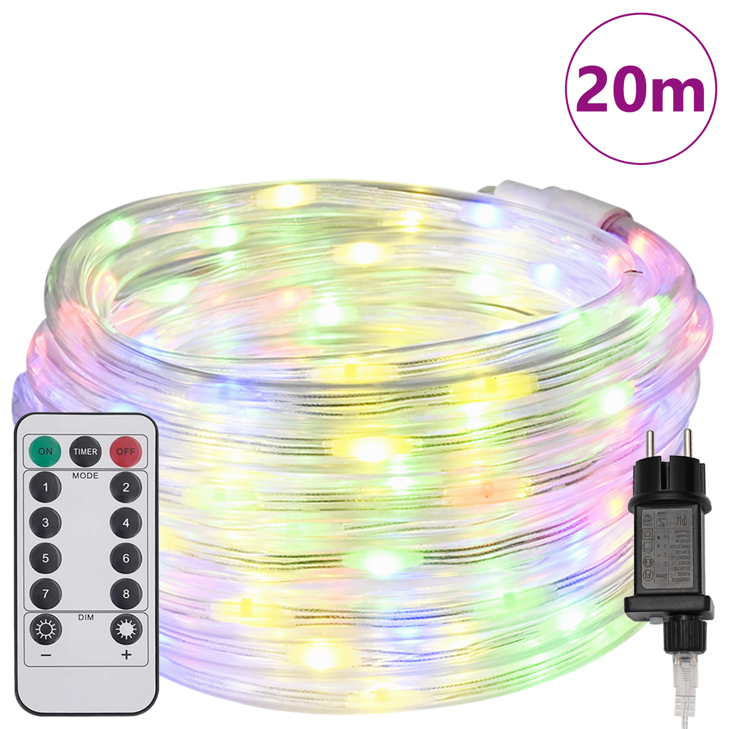 Kötél világítás 480 LED-del Sokszínű 20 m PVC