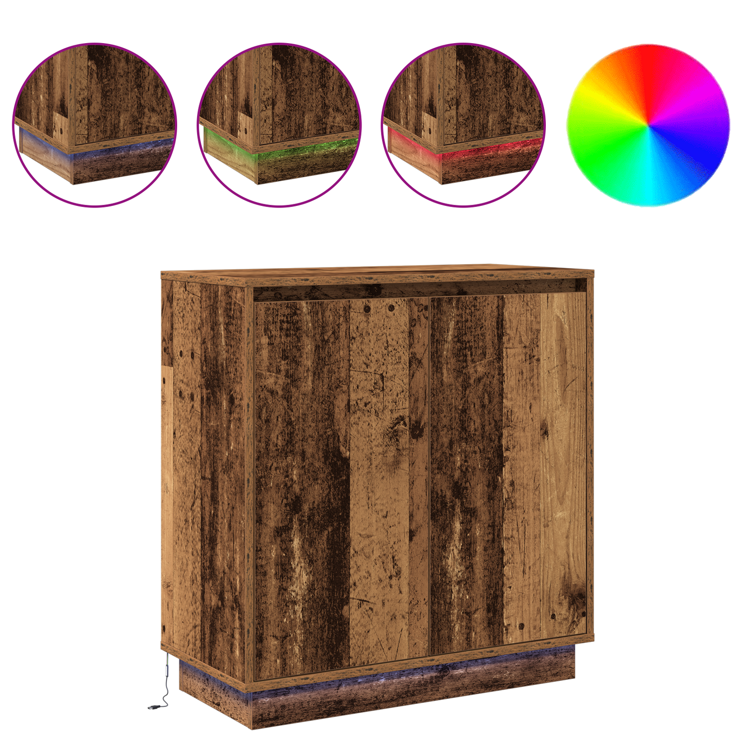 LED tálaló Antik Fa 71 x 34,5 x 75 cm Szerelt Fa