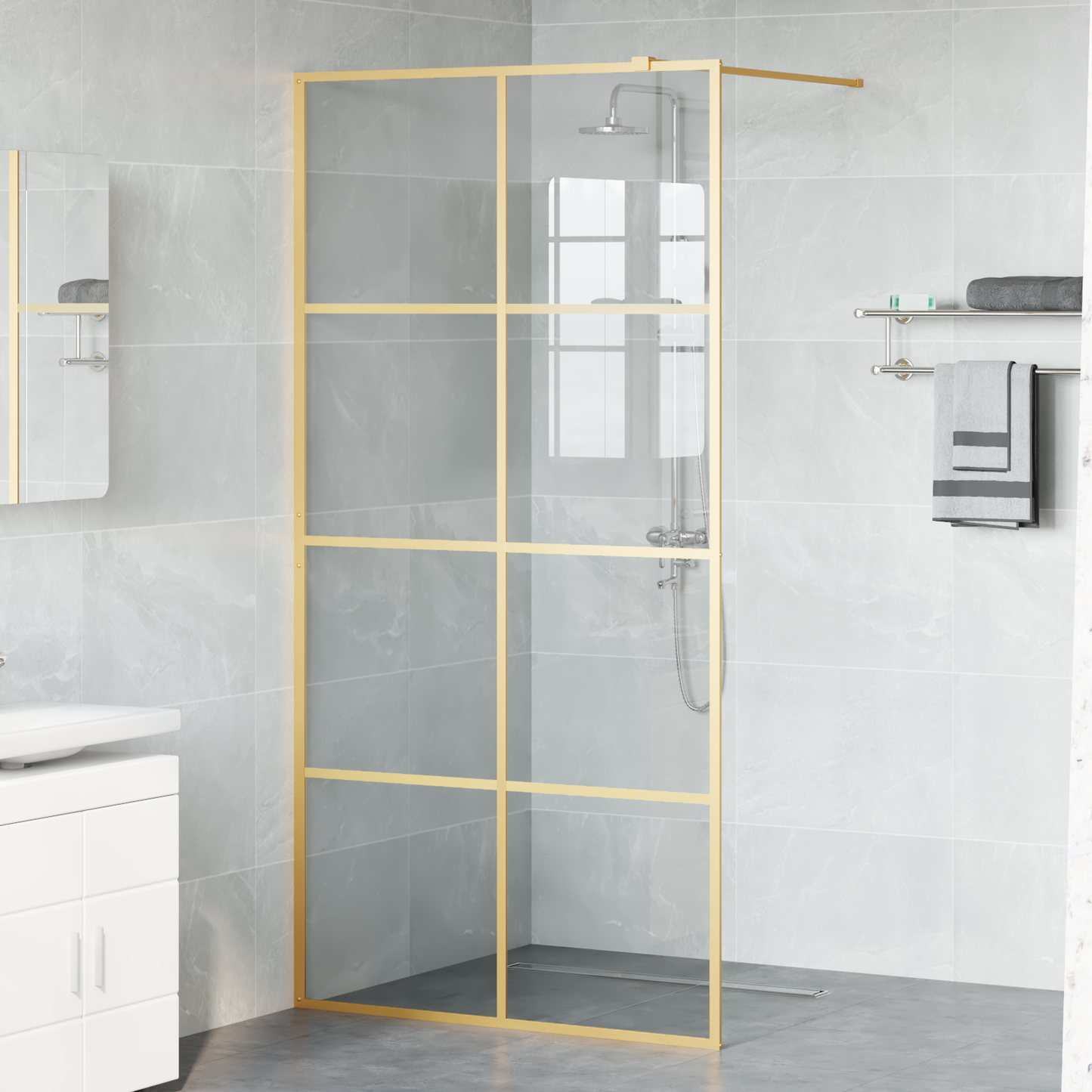 Walk-in zuhanyfal Arany 100 x 195 cm edzett üveg