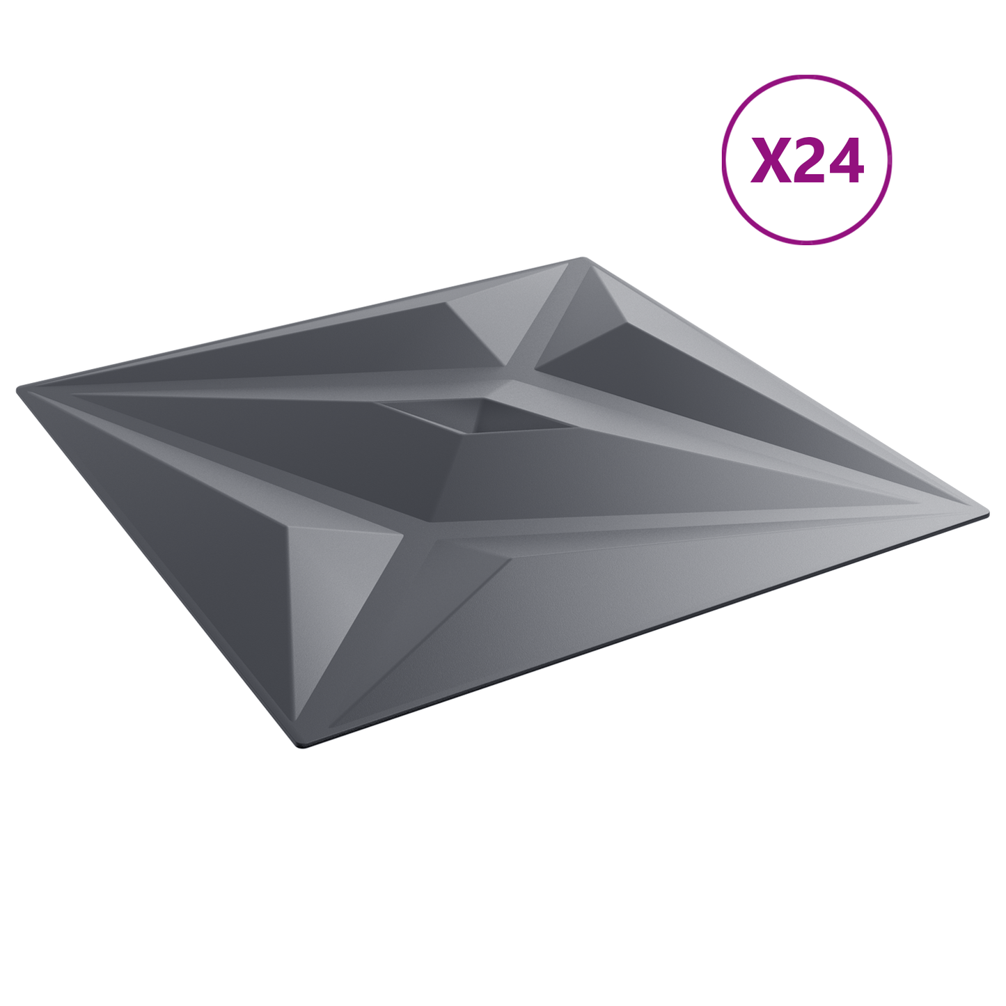 Fali panelek Csillag 24 pcs Csillag Szürke 50 x 50 cm XPS Hab