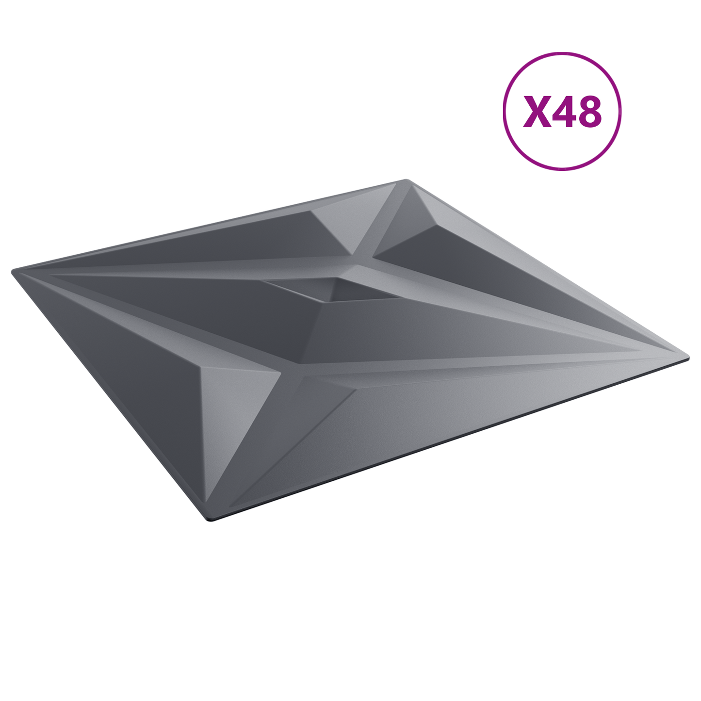 Fali panelek Csillag 48 pcs Csillag Szürke 50 x 50 cm XPS Hab