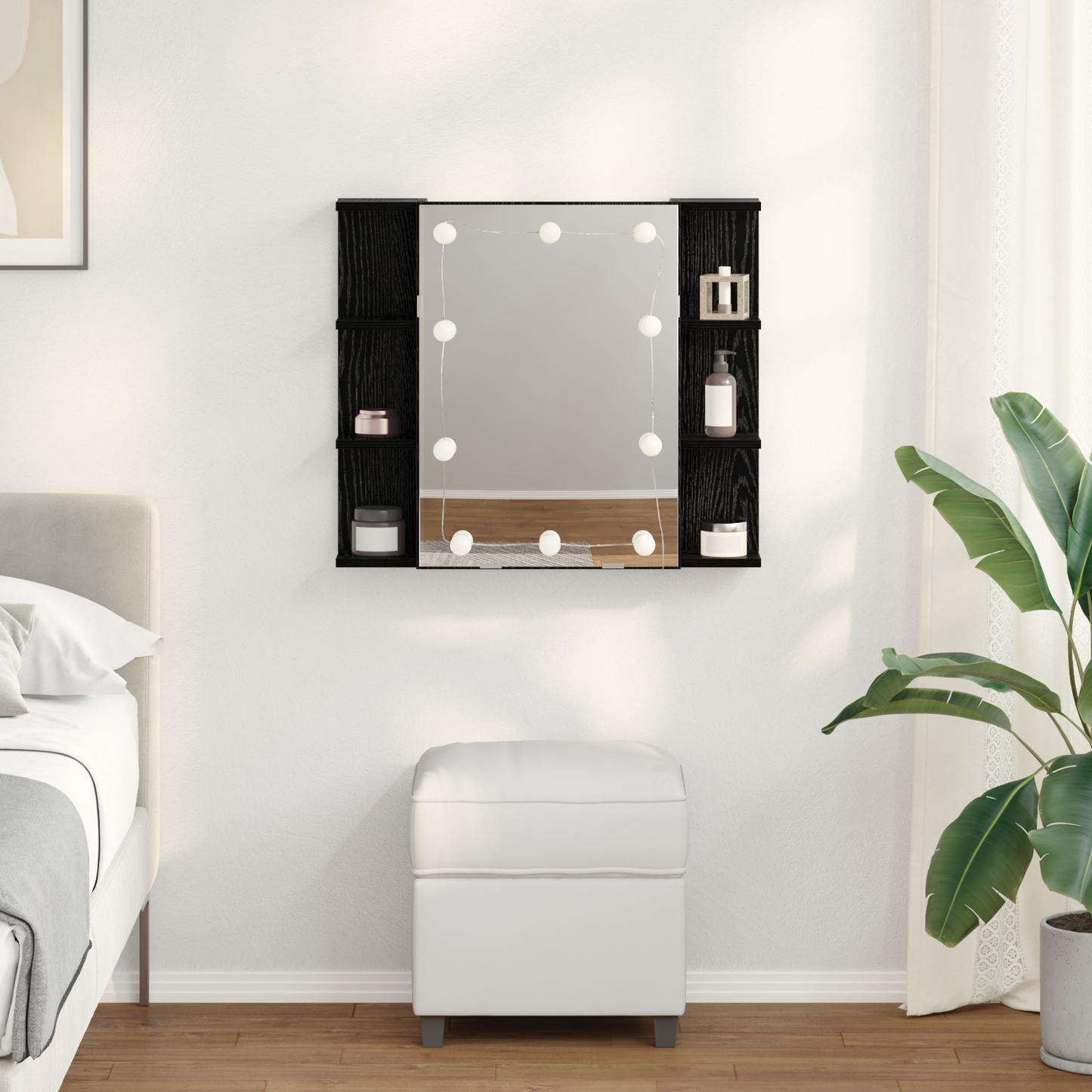 Tükörszekrény Fekete tölgy 70 x 16,5 x 60 cm Szerelt Fa