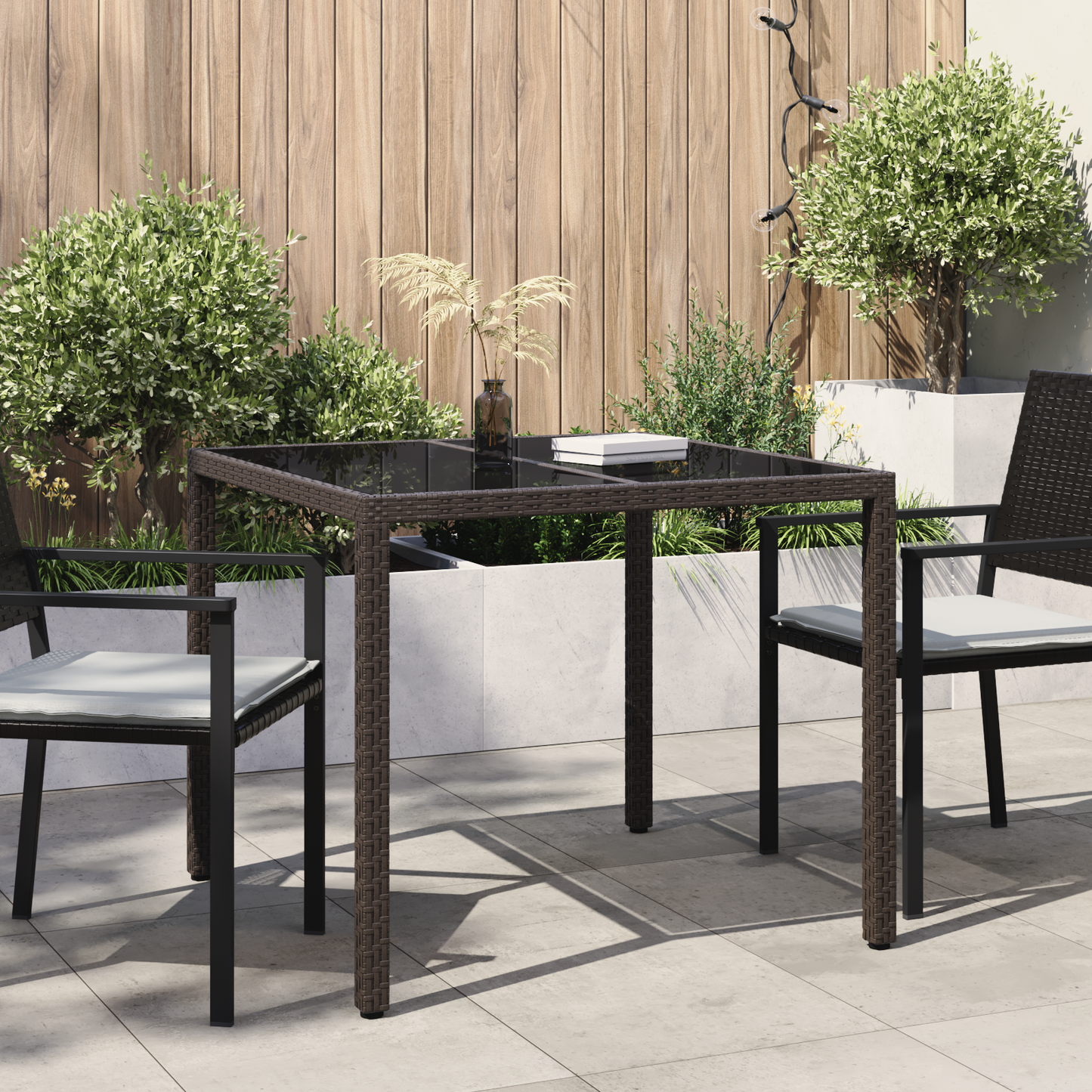 Kerti Étkezőasztal Barna 90 x 90 x 75 cm polirattan