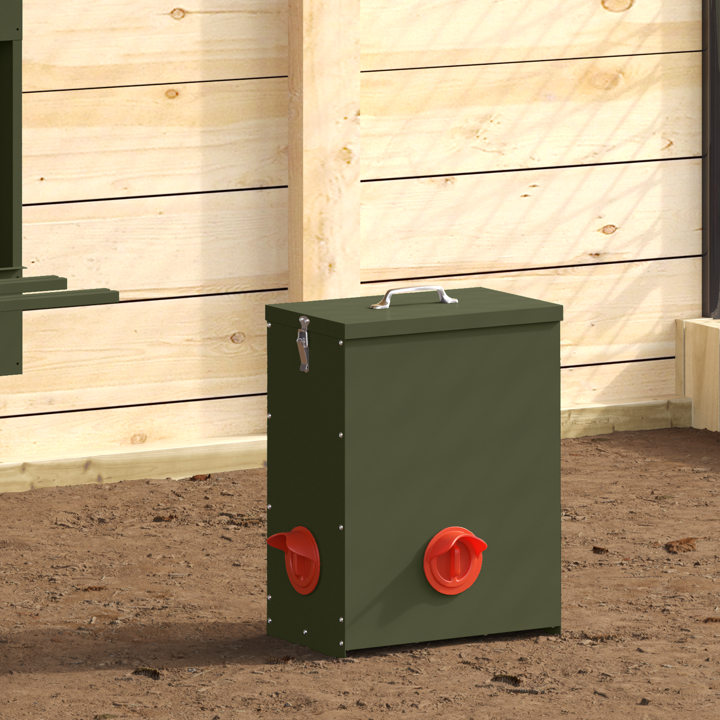 Csirke etető 2 pcs Olajzöld 32,5 x 20,5 x 43 cm