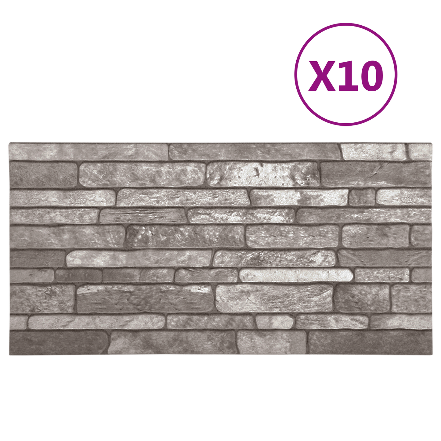 Fali panelek 10 pcs Sötétszürke 100 x 50 cm EPS Hab