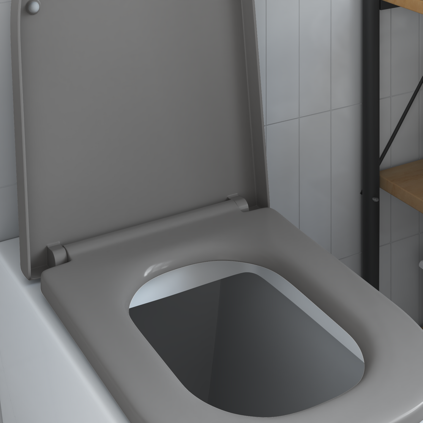 WC ülőke Szürke 47,5 x 35 x 3,6 cm Duroplast