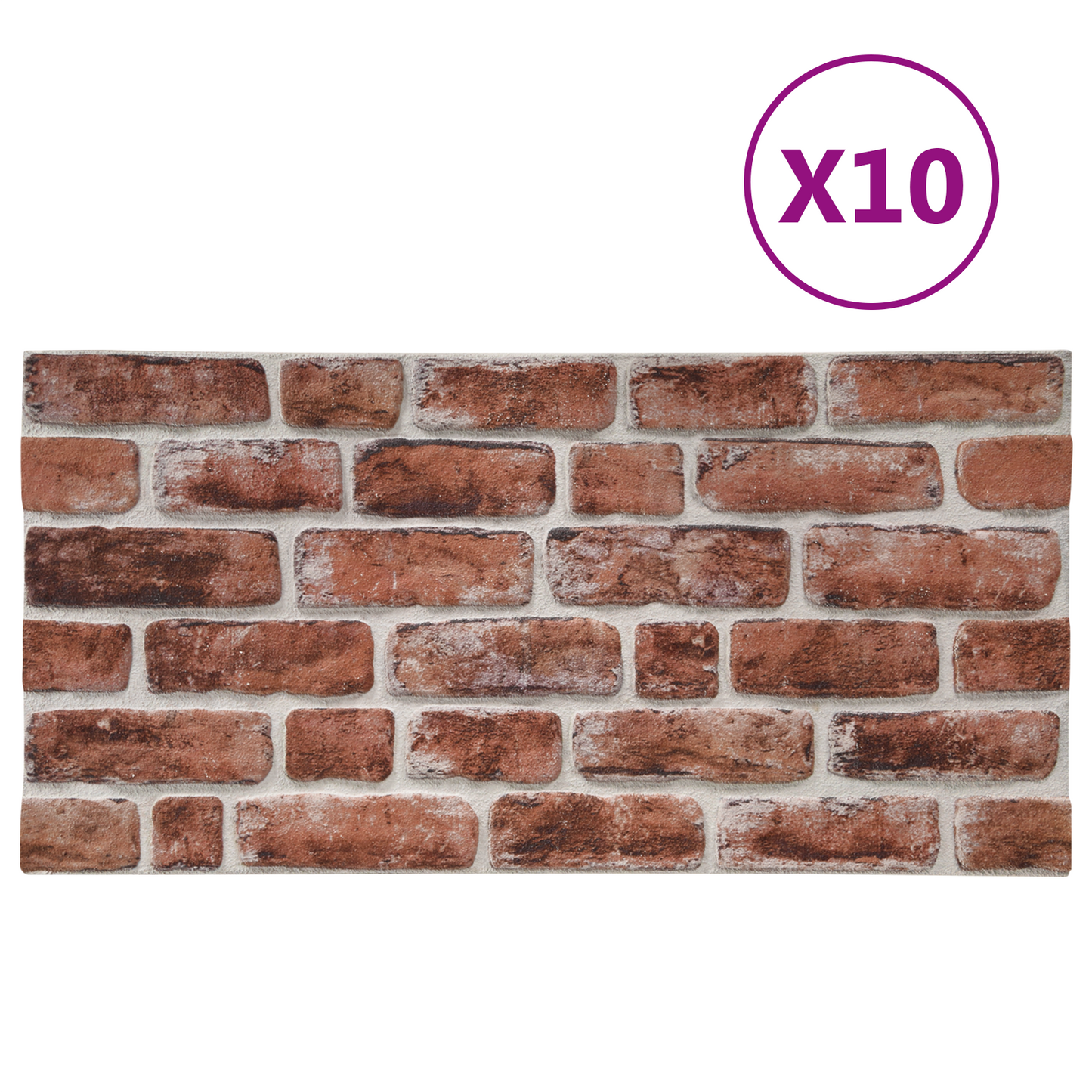 Fali panelek 10 pcs Sötétbarna és fehér 100 x 50 cm EPS Hab