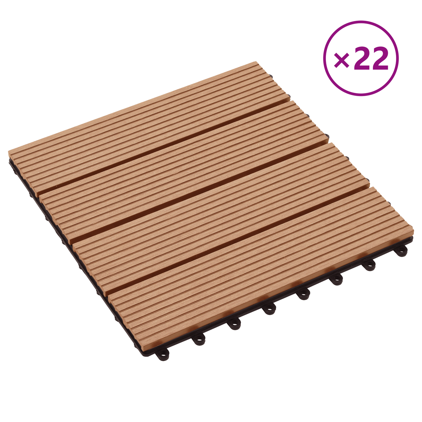 Faszegély járólap 22 db Tíkfa 30 x 30 cm WPC
