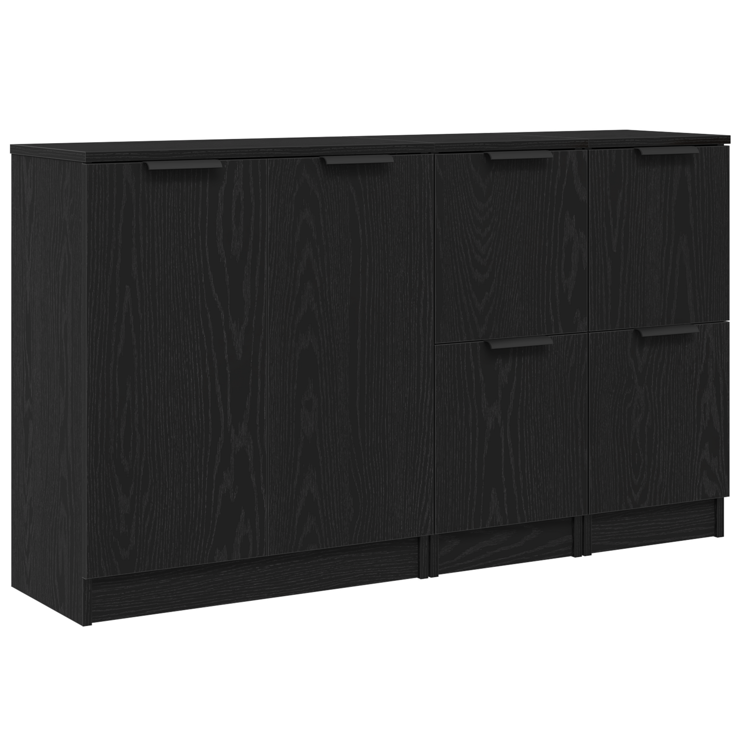 Széf 3 db Fekete tölgy 120 x 30 x 70 cm Szerelt Fa