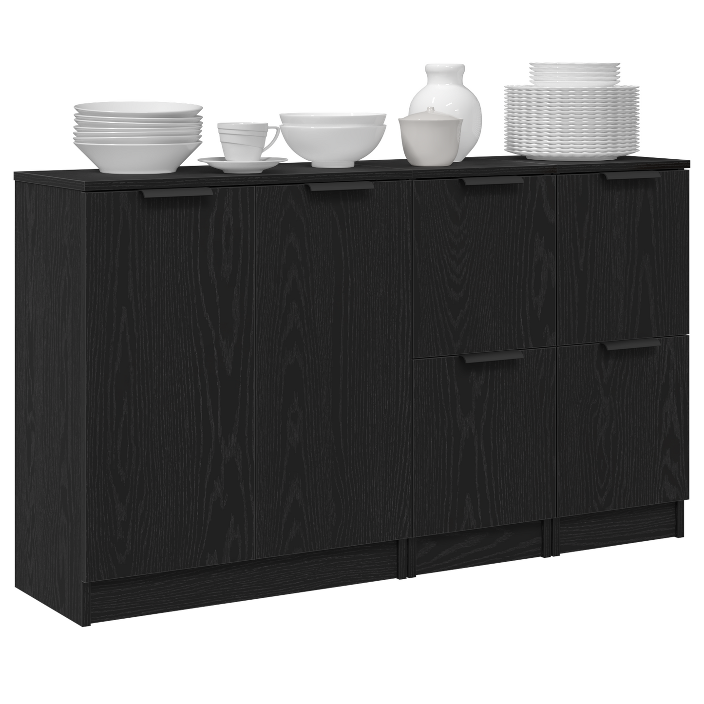 Széf 3 db Fekete tölgy 120 x 30 x 70 cm Szerelt Fa
