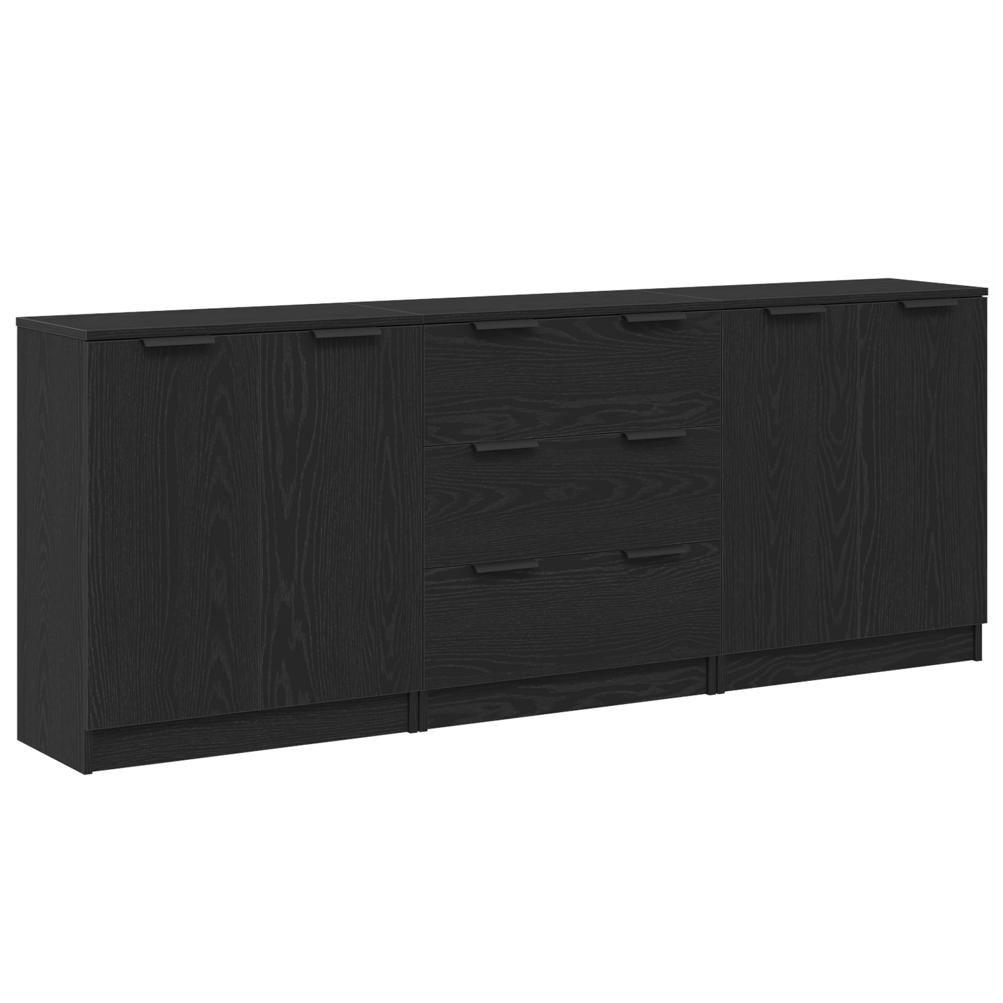 Széf 3 db Fekete tölgy 180 x 30 x 70 cm Szerelt Fa