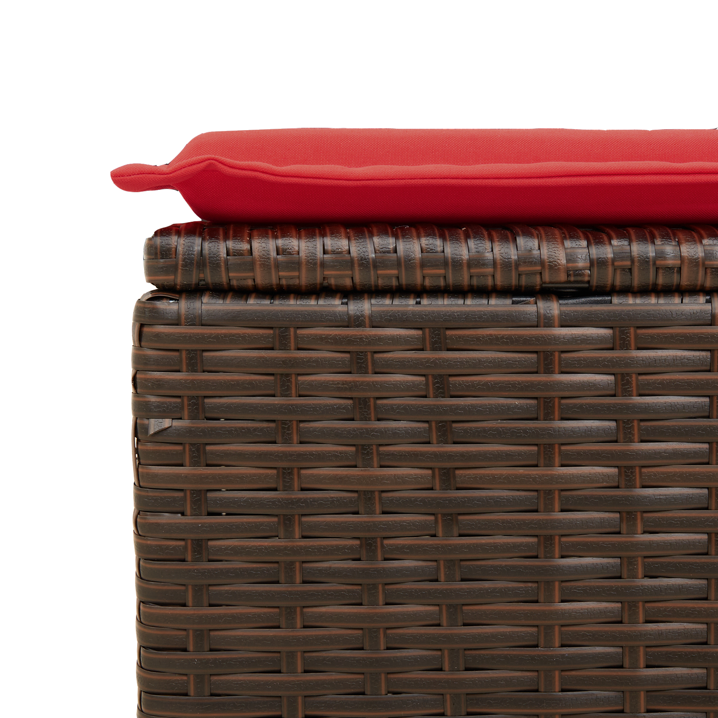 barna polyrattan kerti ülőke párnával 55 x 55 x 37 cm