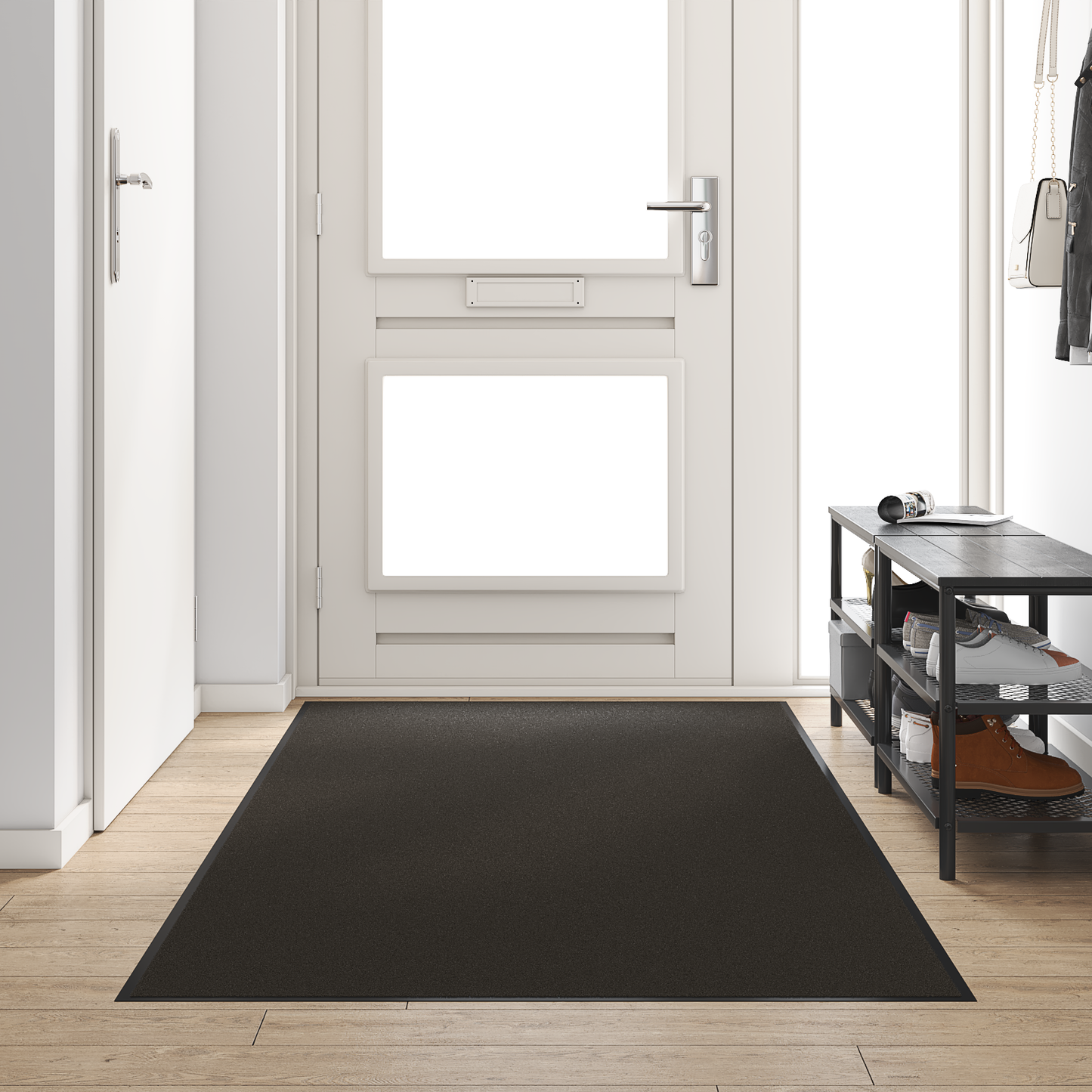 Ajtószőnyeg Egyéb Fekete 120 x 300 cm Poliamid és PVC
