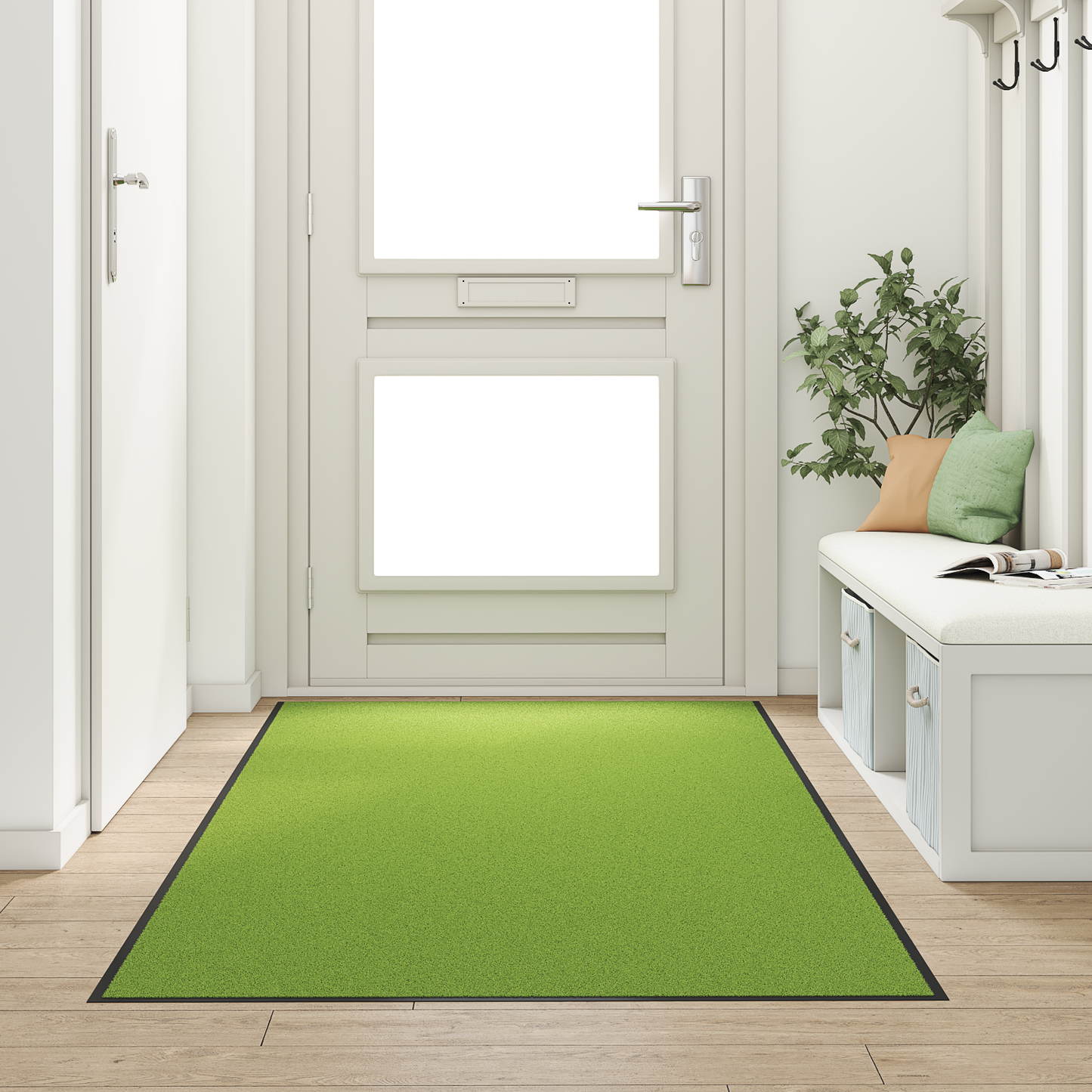 Ajtószőnyeg Egyéb Zöld és Fekete 120 x 300 cm Poliamid és PVC