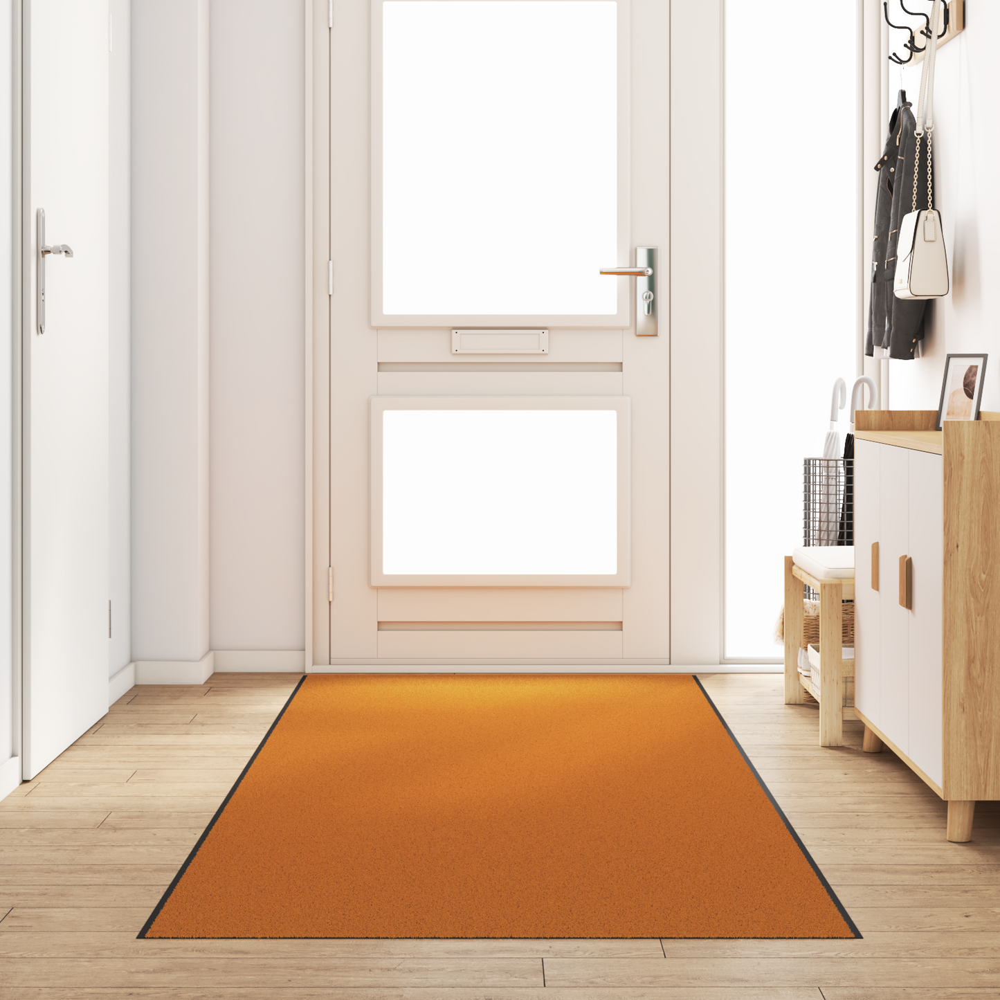 Ajtószőnyeg Narancs és Fekete 120 x 350 cm Poliamid és PVC