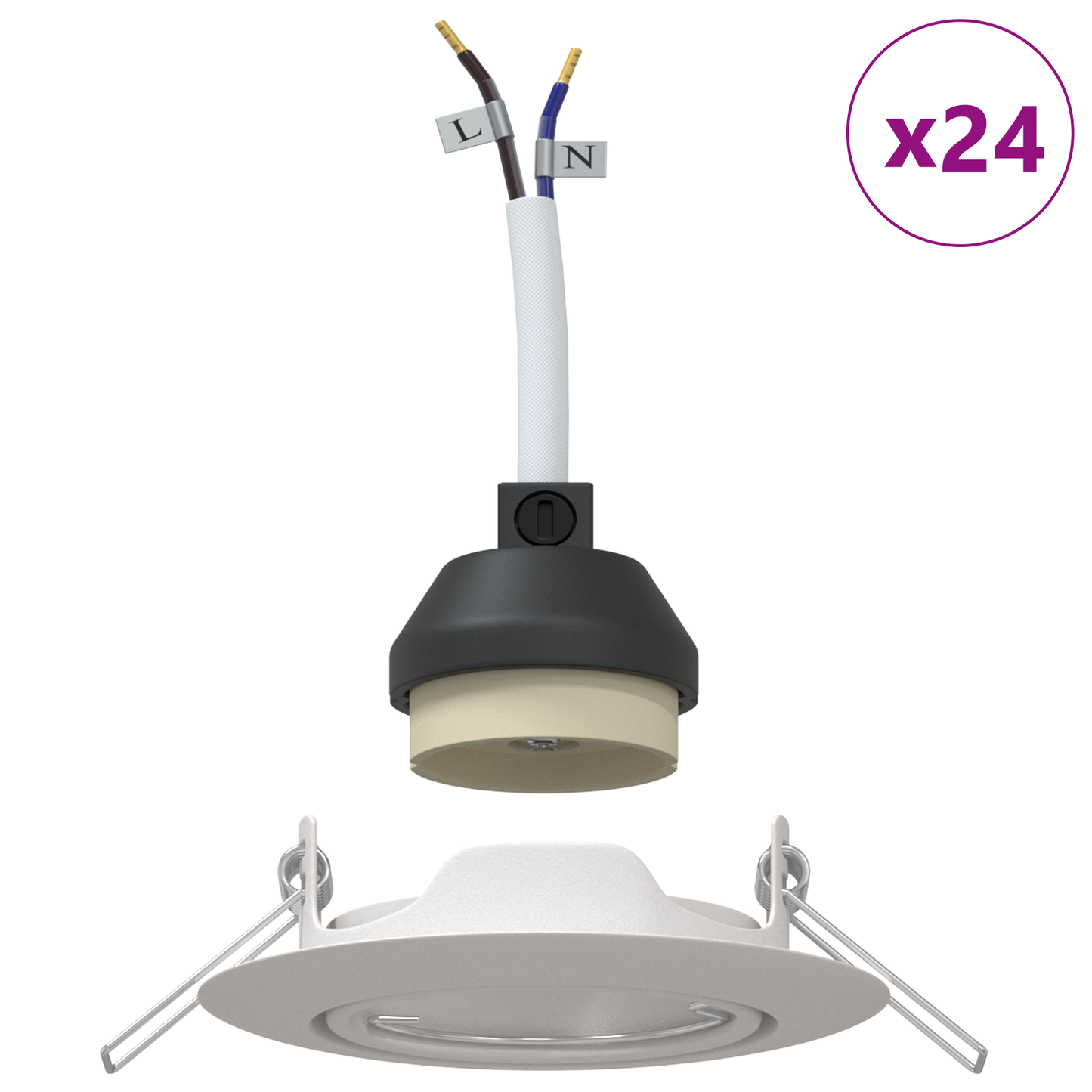 Spotlámpa 24 pcs Fehér 9 x 9 x 2.5 cm Fém
