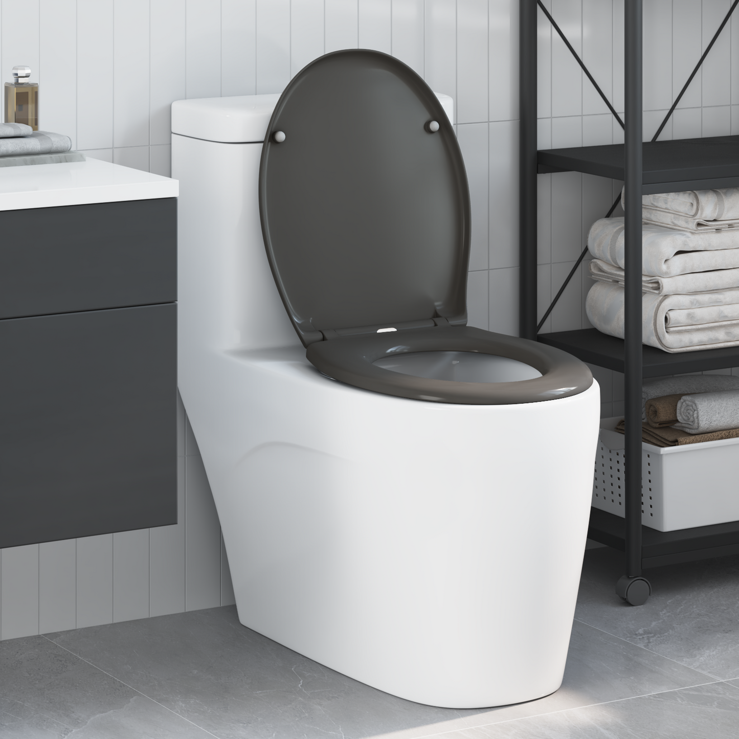 WC ülőke Antracit 47 x 37 x 4 cm Duroplast