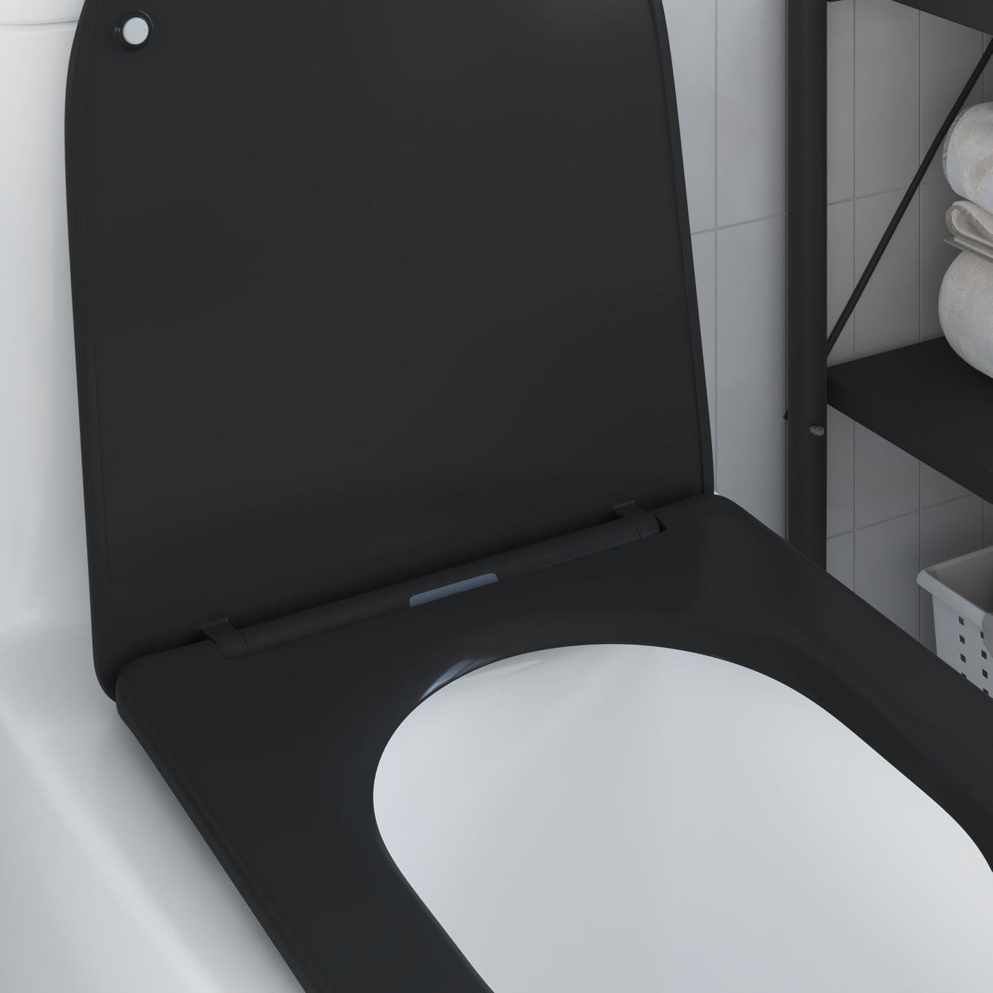 WC ülőke Fekete 47 x 36 x 3,4 cm Duroplast