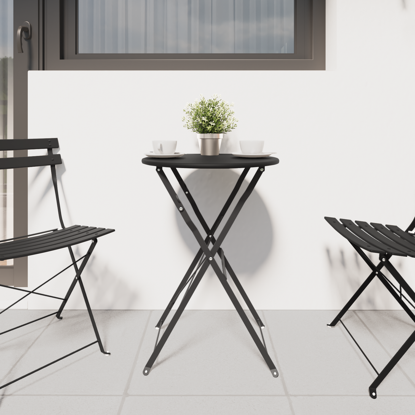 Bisztróasztal Antracit Ø 50 x 71 cm Porfestett acél