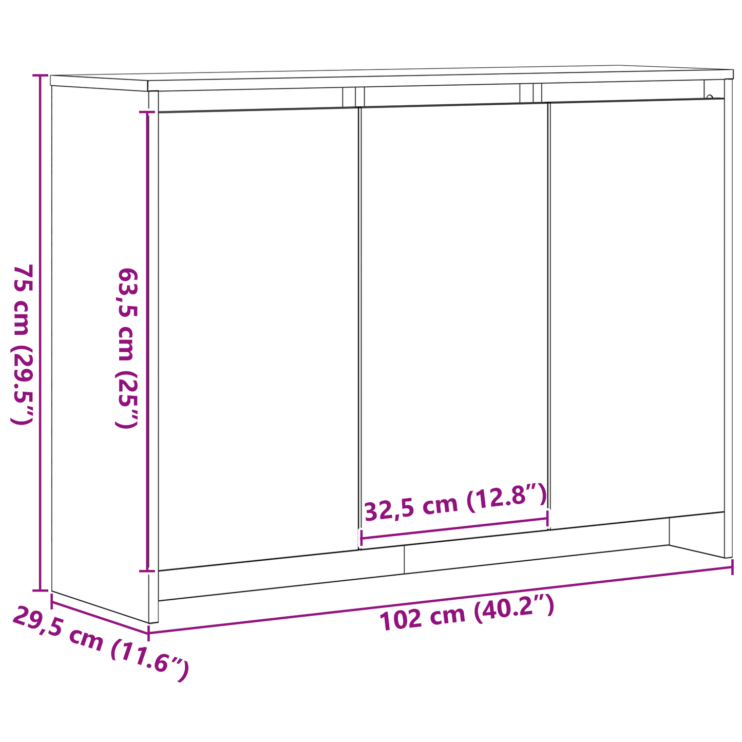 Széf Fekete 102 x 29.5 x 75 cm Szerelt fa