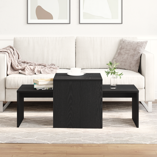Egymásba helyezhető asztalok Fekete tölgy 100 x 48 x 40 cm