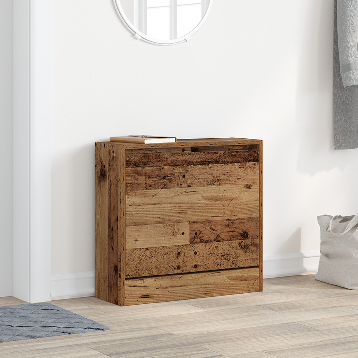 Cipőszekrény 60 x 21 x 57 cm Szerelt Fa Öreg fa
