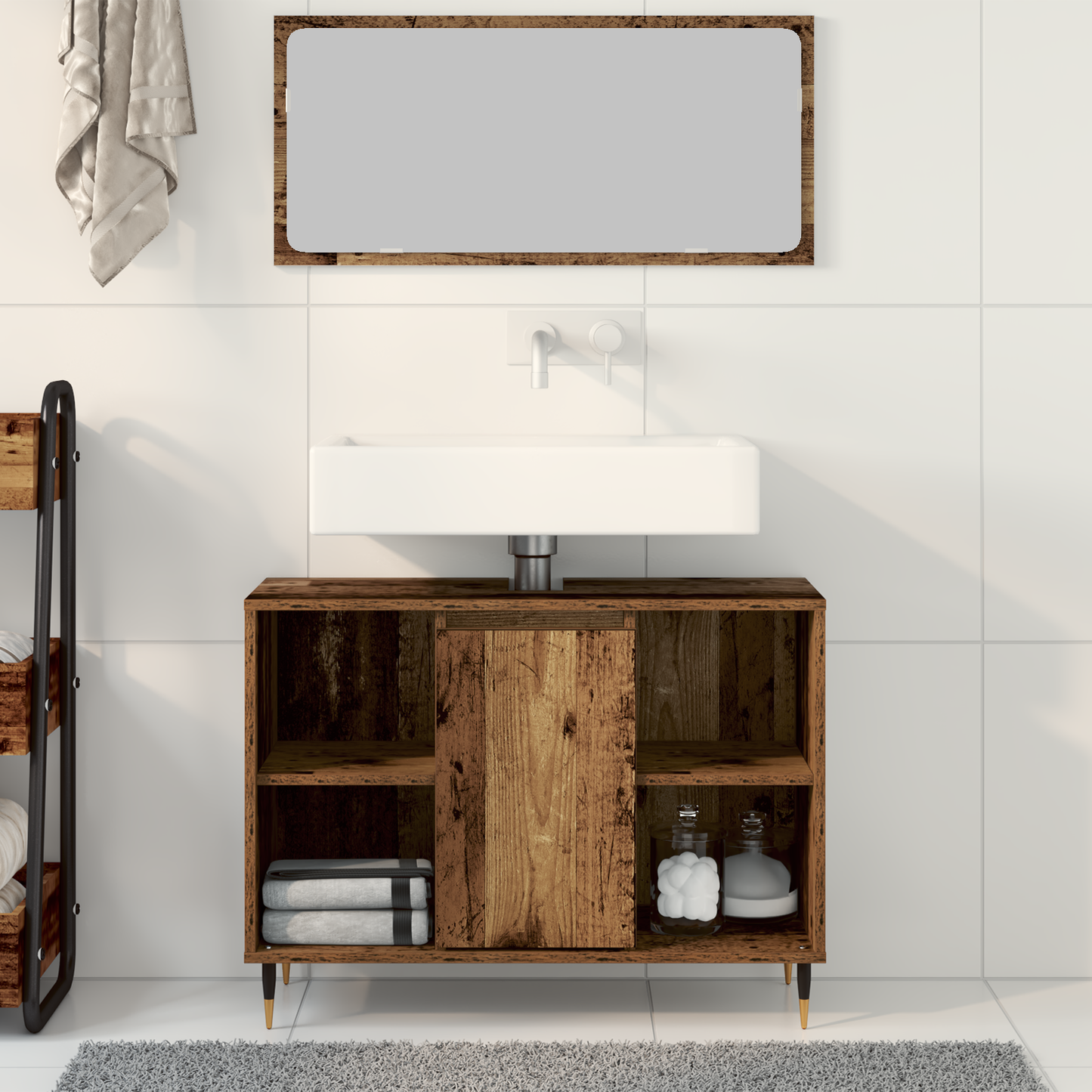 Fürdőszoba Székény Öreg fa 80 x 33 x 60 cm Szerelt Fa