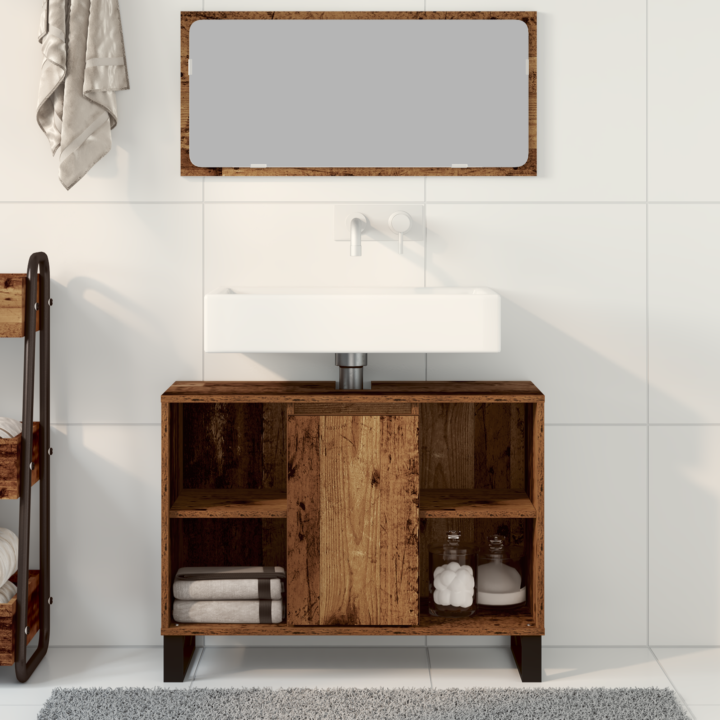 Fürdőszoba Székény Öreg fa 80 x 33 x 60 cm Szerelt Fa